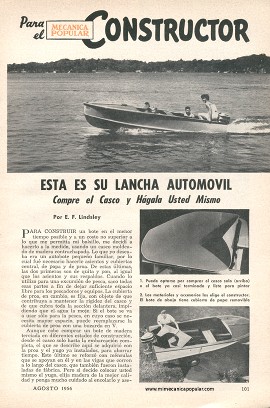 Construya su Propia Lancha Automóvil - Agosto 1956