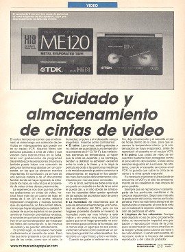 Cuidado y almacenamiento de cintas de video - Febrero 1990