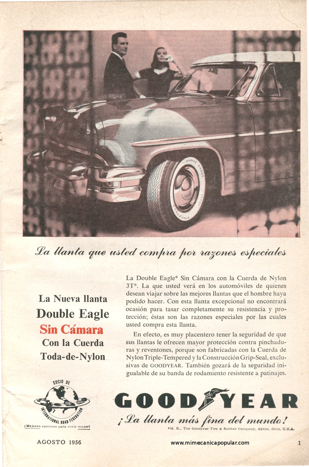 Publicidad - Neumáticos GoodYear - Agosto 1956