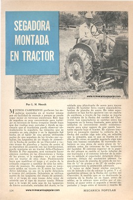 Segadora Montada en Tractor - Abril 1951