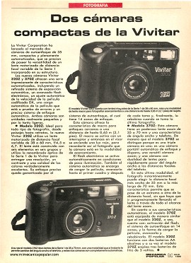 Dos cámaras compactas de la Vivitar - Julio 1990