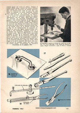 He aquí cómo cortar cristal correctamente - Febrero 1961