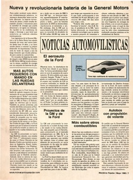 Noticias Automovilísticas - Mayo 1980