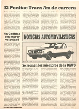 Noticias Automovilísticas - Septiembre 1983