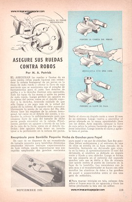 Asegure Sus Ruedas Contra Robos - Noviembre 1951