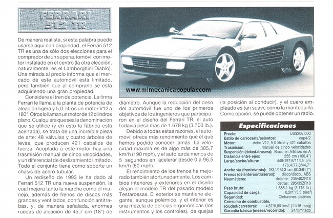Ferrari 512 TR - Mayo 1994