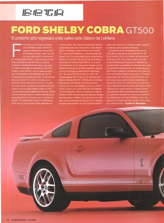 Ford Shelby Cobra GT500 - Julio 2005