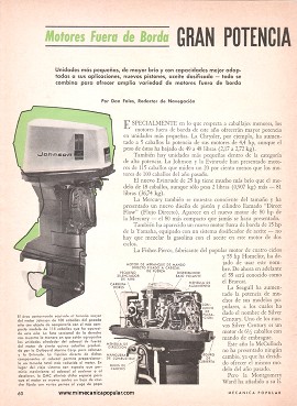 Motores Fuera de Borda - Gran Potencia en Pequeñas Dimensiones - Enero 1969
