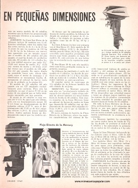 Motores Fuera de Borda - Gran Potencia en Pequeñas Dimensiones - Enero 1969
