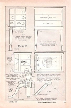 Tres Costureros de Diseño Sencillo - Abril 1954