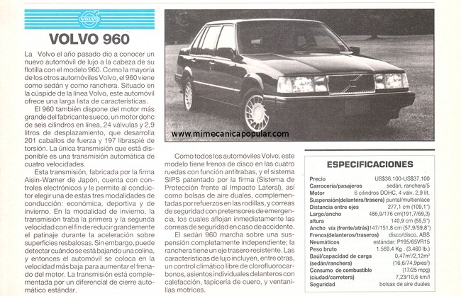 Volvo 960 - Agosto 1993