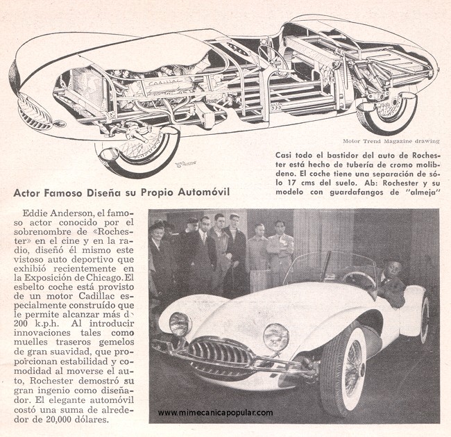 Actor Famoso Diseña su Propio Automóvil - Agosto 1951