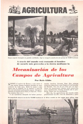 Mecanización de los Campos de Agricultura - Agosto 1958