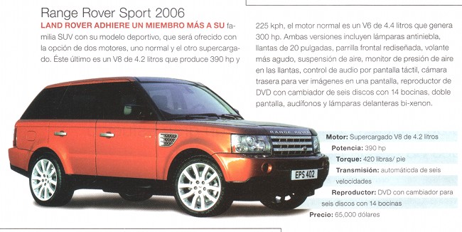 Range Rover Sport 2006 - Abril 2005