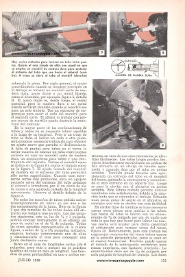Labrado de tubos y codos -torno metal - Julio 1958