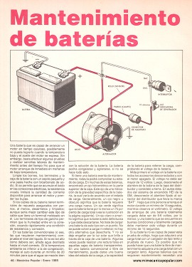 Mantenimiento de la batería del automóvil - Enero 1985