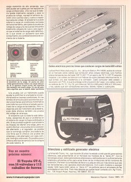 Mantenimiento de la batería del automóvil - Enero 1985