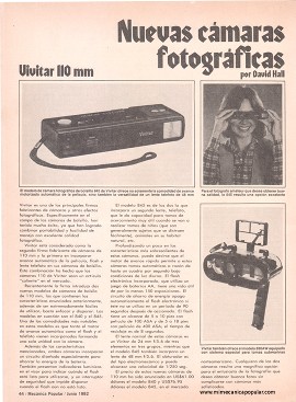 Nuevas cámaras fotográficas - Junio 1982