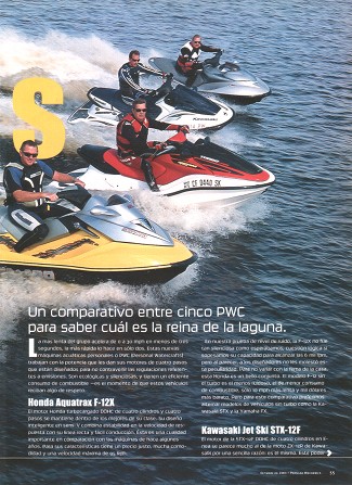 Velocidad acuática personal: Comparativo de 5 Jet Skis - Octubre 2003