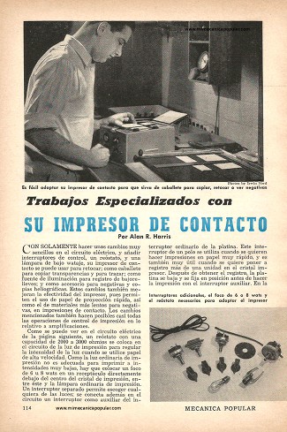 Trabajos Especializados con Su Impresor de Contacto - Octubre 1951