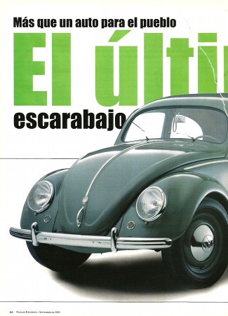 El último escarabajo -VW sedán - Septiembre 2003