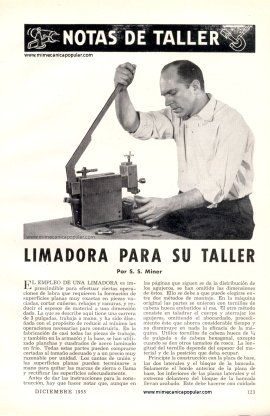 LIMADORA PARA SU TALLER - Diciembre 1955