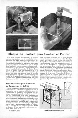 Bloque de Plástico para Centrar el Punzón - Enero 1958