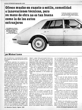 Informe de los Dueños: Cadillac Seville -Agosto 1980