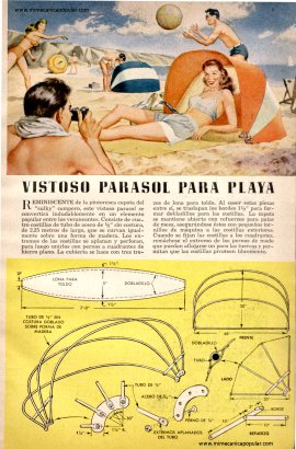 Vistoso Parasol Para Playa - Agosto 1949