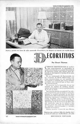 Decorativos Paneles de Virutas -Febrero 1954