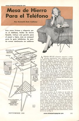 Mesa de Hierro Para el Teléfono - Noviembre 1955
