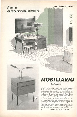 Mobiliario para Dormitorio - Enero 1958
