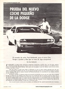 Paul Goldsmith prueba el Dodge Challerger - Marzo 1970