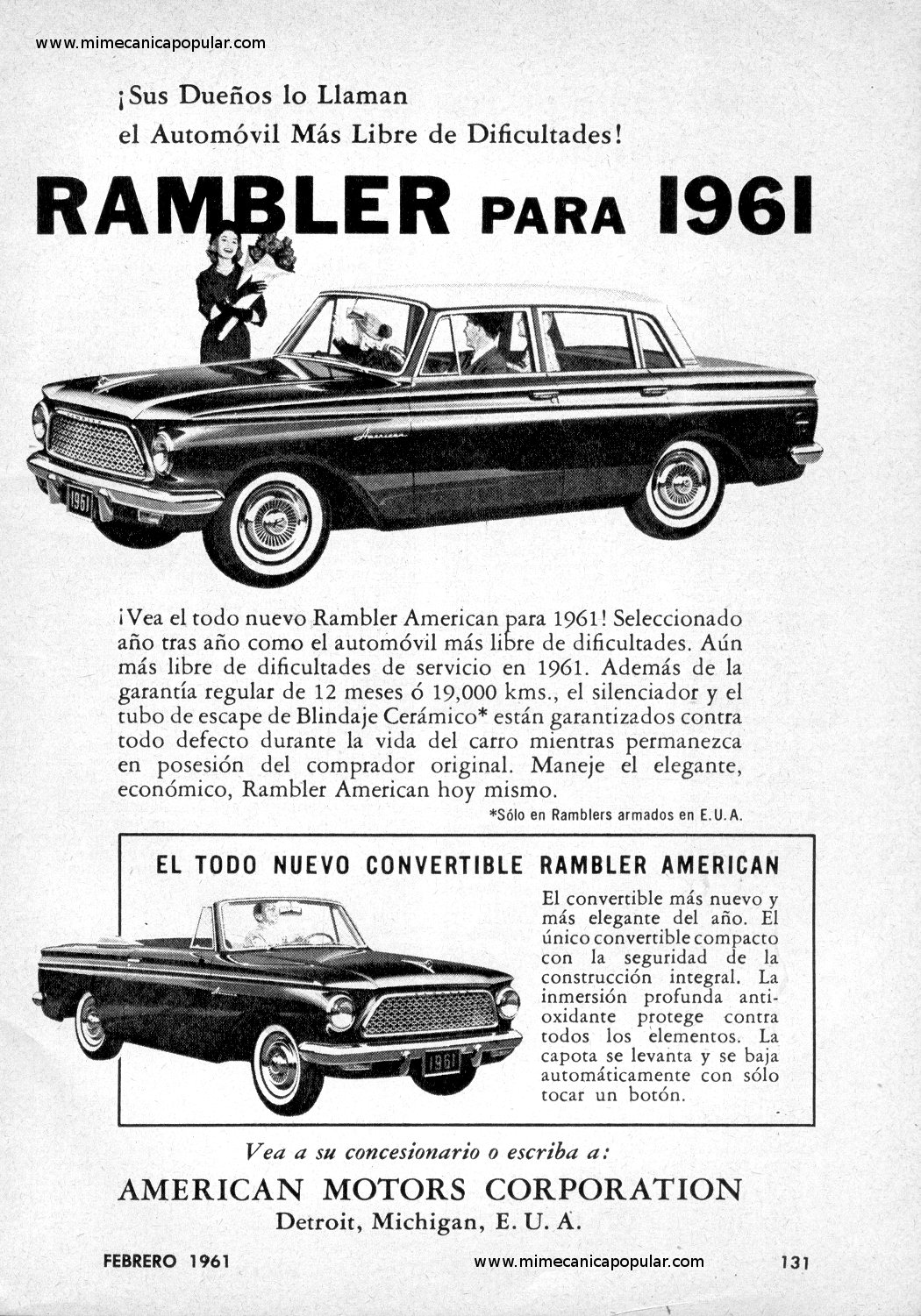 Publicidad - Rambler American - Febrero 1961