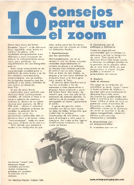Fotografía: 10 Consejos para usar el zoom - Octubre 1985