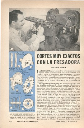 Cortes Muy Exactos con la Fresadora - Diciembre 1951