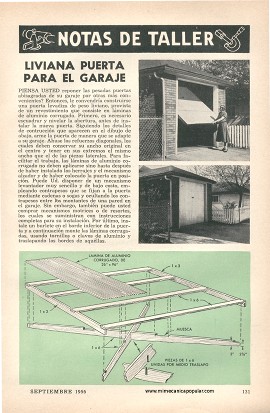 Liviana puerta para el garaje - Septiembre 1956