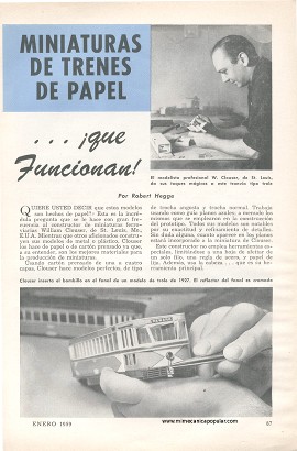 Miniaturas de Trenes de Papel . . . ¡que funcionan! - Enero 1959