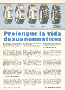 Prolongue la vida de sus neumáticos - Agosto 1988