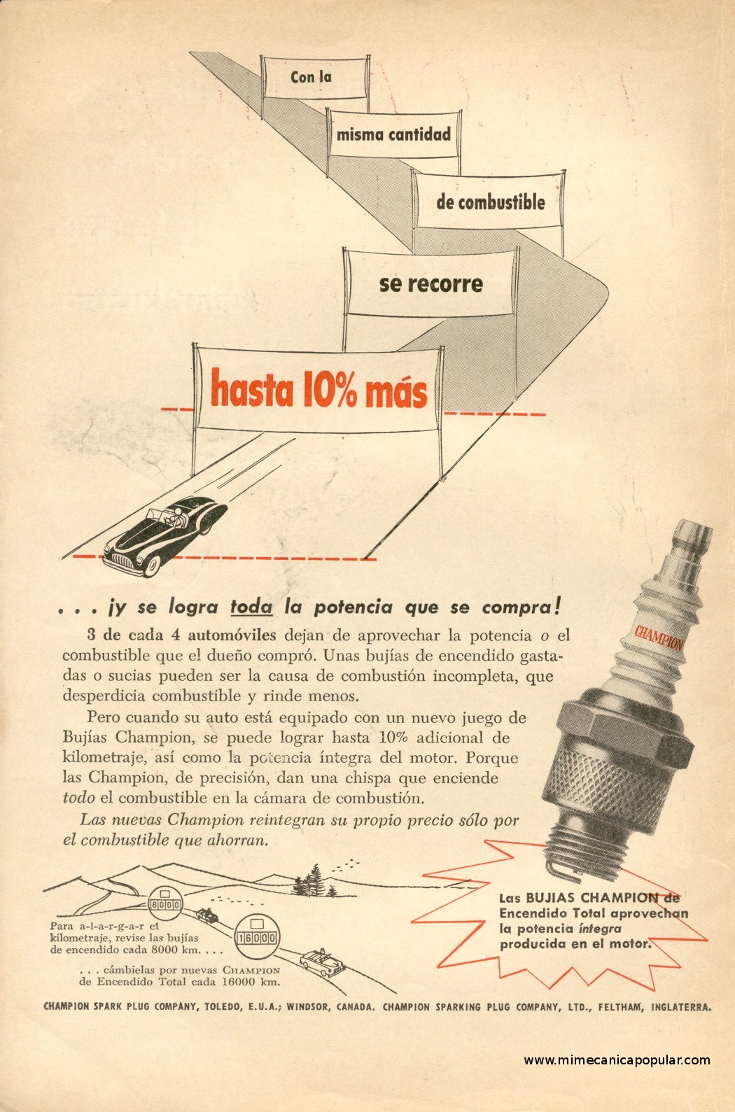 Publicidad - Bujías Champion - Marzo 1953