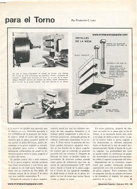 Accesorio Fresador de Bajo Costo para el Torno Metal - Octubre 1972