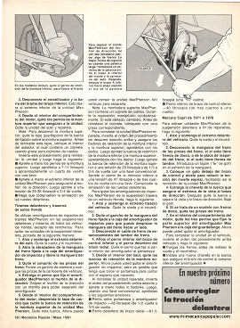 Cómo arreglar la suspensión McPherson - Mayo 1981