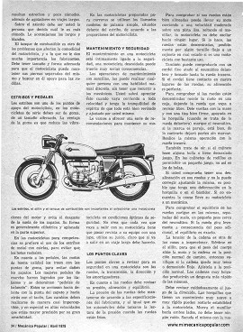 Cómo Seleccionar una Motocicleta - Abril 1975