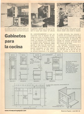Gabinetes para la cocina - Julio 1976