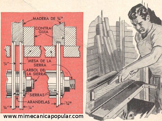 Empleando el cabezal ranurador puede prepararse madera machihembrada en una sierra circular - Enero 1951