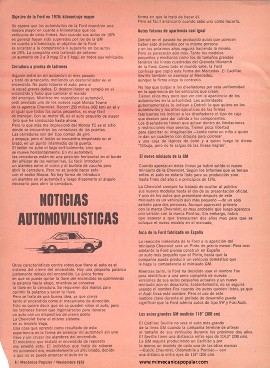Noticias Automovilísticas - Noviembre 1975
