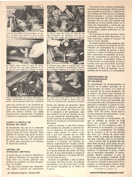Reparando el Sistema de Inyección - Febrero 1976
