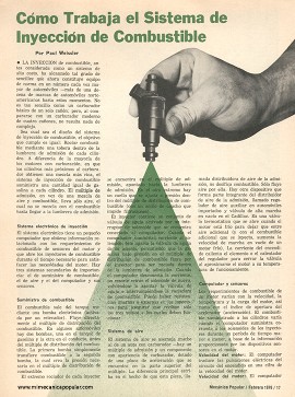 Cómo Trabaja el Sistema de Inyección de Combustible - Febrero 1976