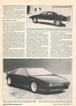Autos del futuro de la Chrysler Pacifica - Marzo 1984