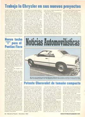 Noticias automovilísticas - Diciembre 1984